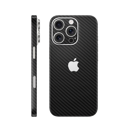 Folie de protectie pentru iPhone 16 Pro, eSkins Elegans, Skin Carbon Negru