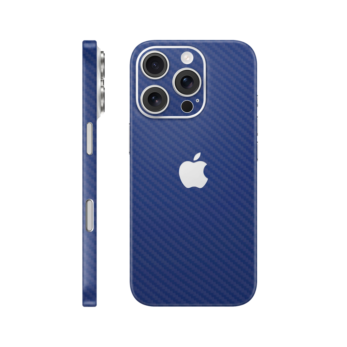 Folie de protectie pentru iPhone 16 Pro, eSkins Elegans, Skin Carbon Albastru