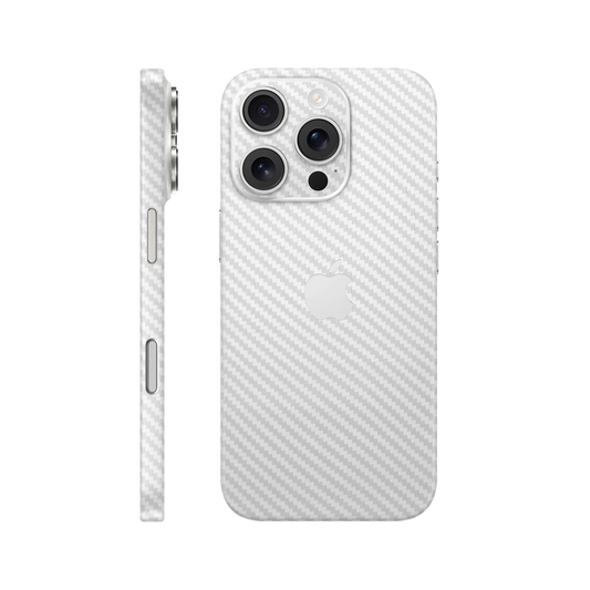 Folie de protectie pentru iPhone 16 Pro, eSkins Elegans, Skin Carbon Alb