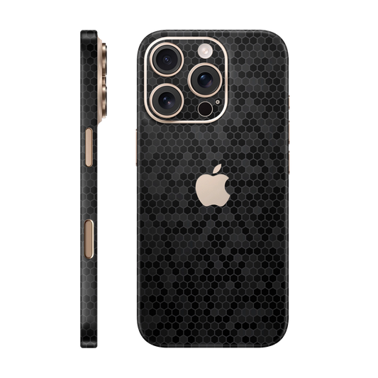 Folie de protectie pentru iPhone 16 Pro Max, eSkins Elegans, Skin Honeycomb Negru