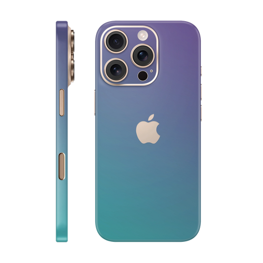 Folie de protectie pentru iPhone 16 Pro Max, eSkins Unique, Skin Cameleon Turcoaz-Lavanda
