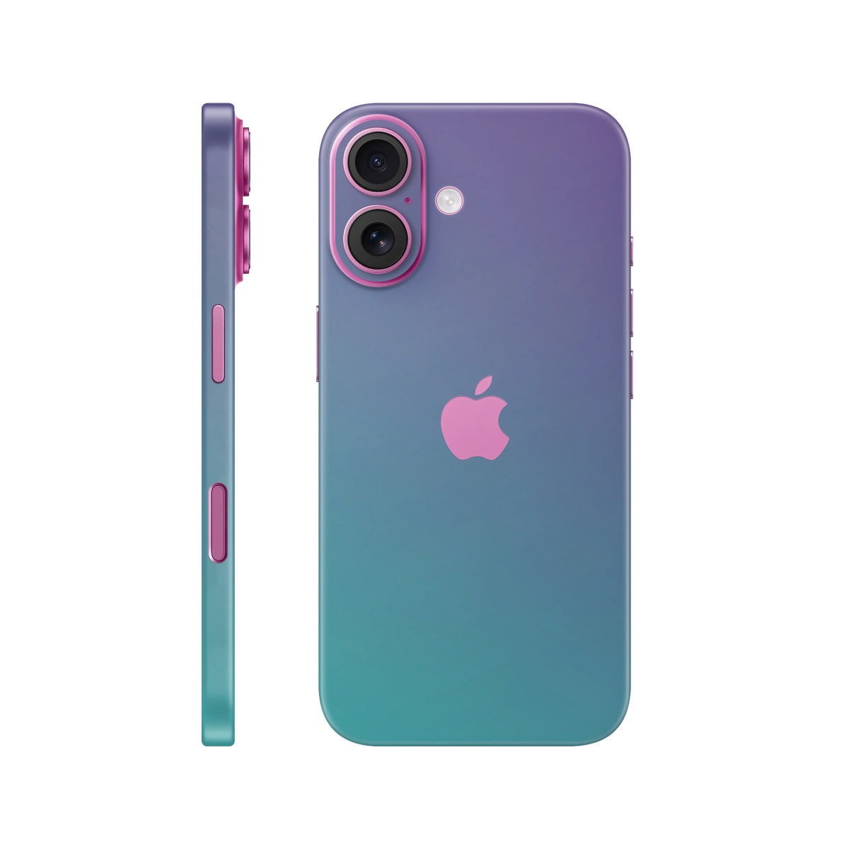 Folie de protectie pentru iPhone 16, eSkins Unique, Skin Cameleon Turcoaz-Lavanda
