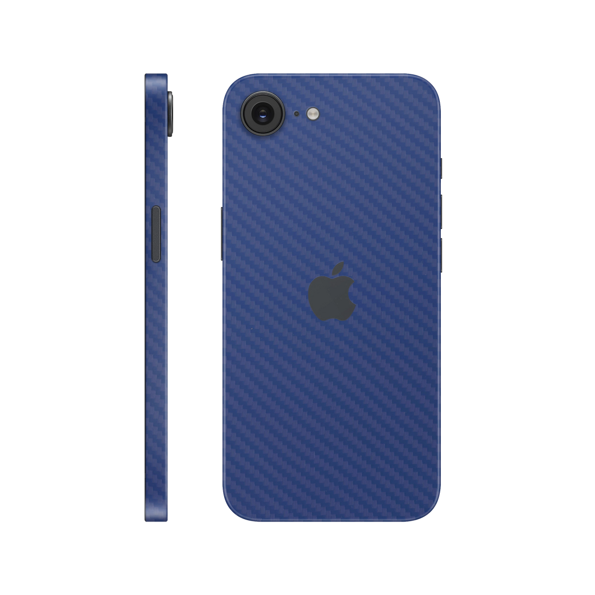 Folie de protectie pentru iPhone 16e, eSkins Elegans, Skin Carbon Albastru
