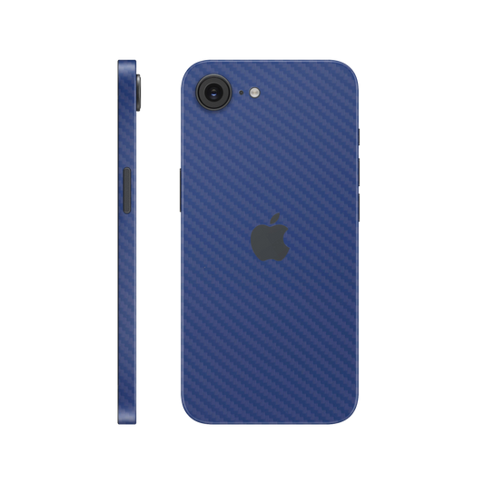 Folie de protectie pentru iPhone 16e, eSkins Elegans, Skin Carbon Albastru
