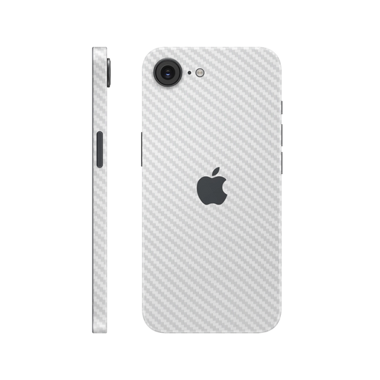 Folie de protectie pentru iPhone 16e, eSkins Elegans, Skin Carbon Alb