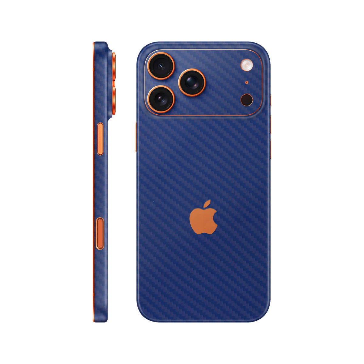 Folie de protectie pentru iPhone 17 Pro, eSkins Elegans, Skin Carbon Albastru