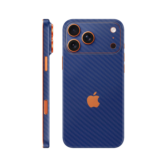 Folie de protectie pentru iPhone 17 Pro, eSkins Elegans, Skin Carbon Albastru