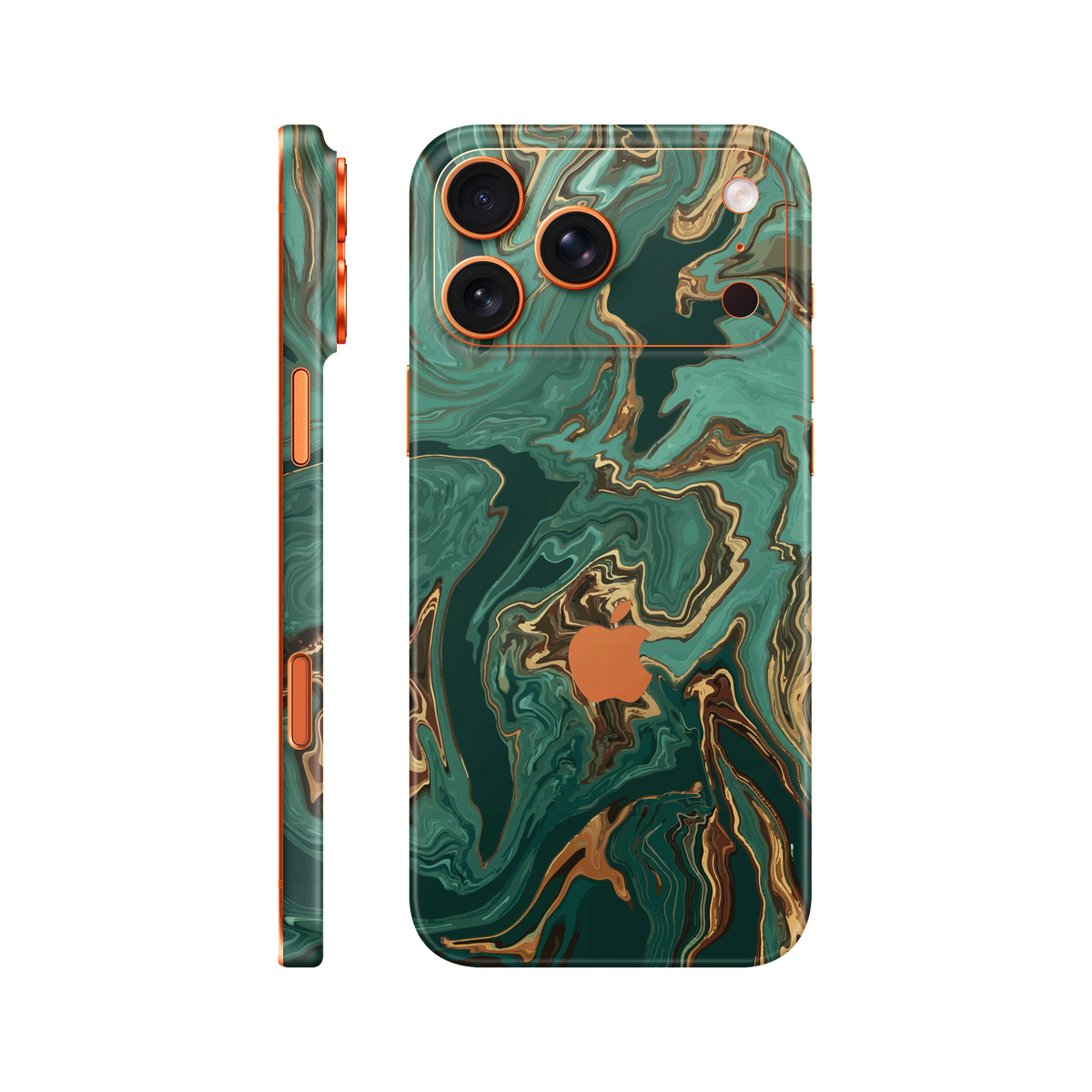 Folie de protectie pentru iPhone 17 Pro, eSkins Signature, Skin Emerald Flow