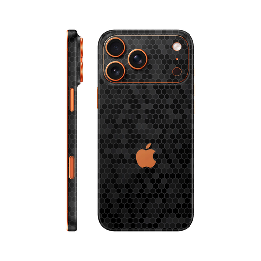 Folie de protectie pentru iPhone 17 Pro, eSkins Elegans, Skin Honeycomb Negru