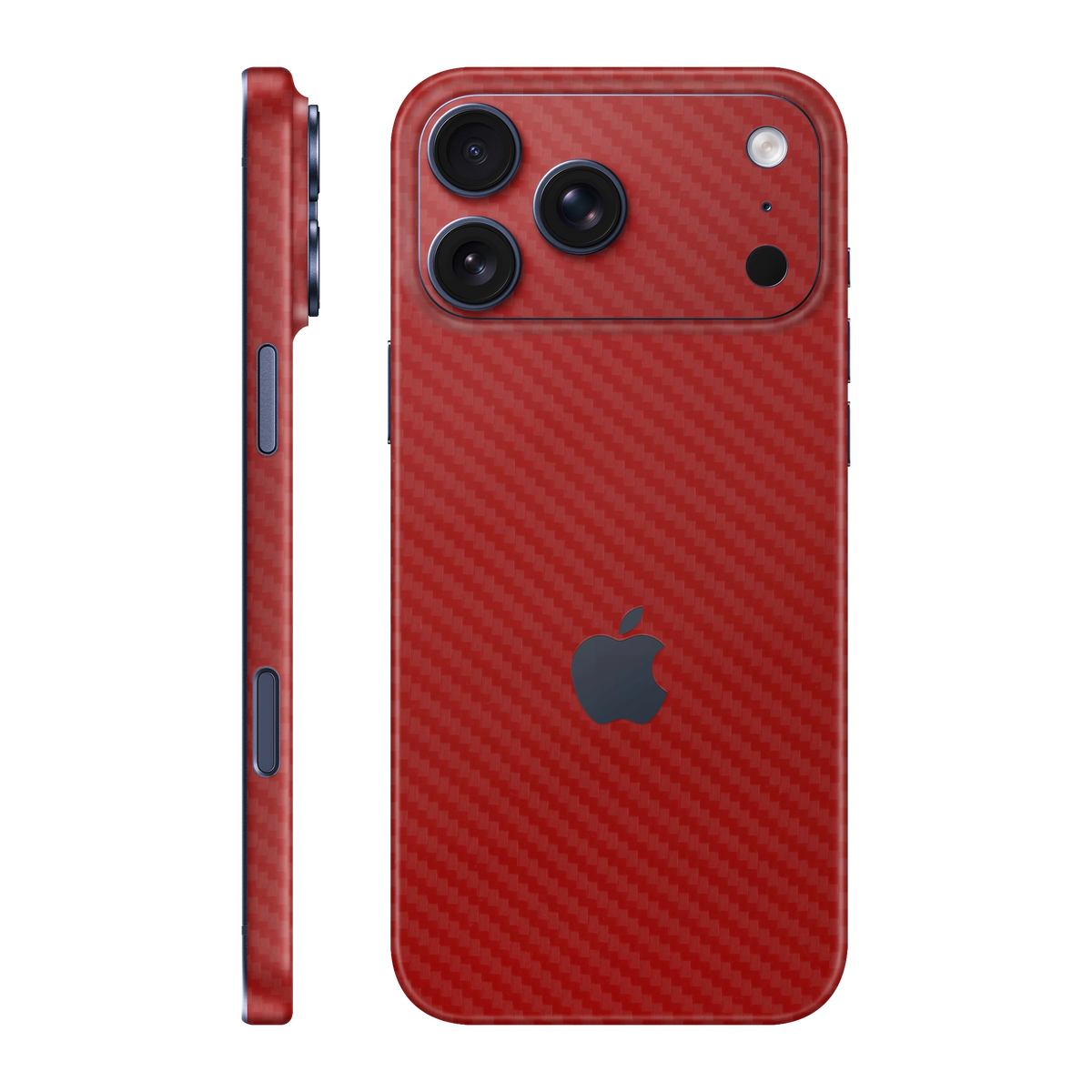 Folie de protectie pentru iPhone 17 Pro Max, eSkins Elegans, Skin Carbon Rosu