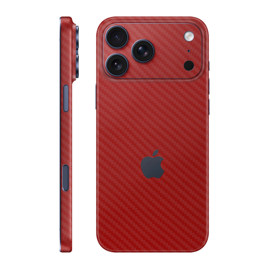Folie de protectie pentru iPhone 17 Pro Max, eSkins Elegans, Skin Carbon Rosu