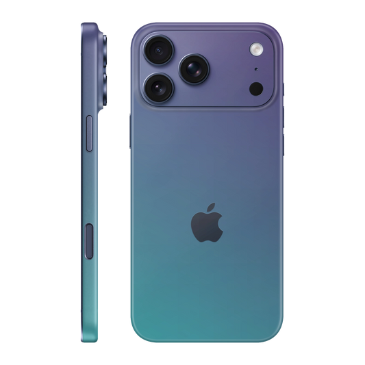 Folie de protectie pentru iPhone 17 Pro Max, eSkins Unique, Skin Cameleon Turcoaz-Lavanda