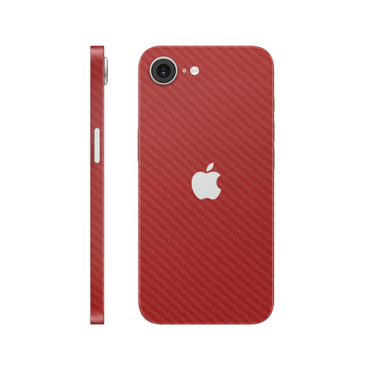 Folie de protectie iPhone 17e, eSkins Elegans, Skin Carbon Rosu