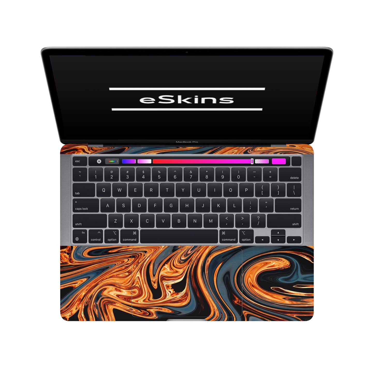 Folie de protectie MacBook Pro 13" TouchBar (2016-2019), eSkins Signature, Skin Amber Blaze