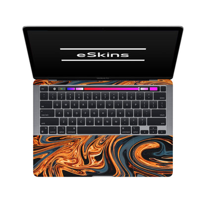 Folie de protectie MacBook Pro 13" TouchBar (2016-2019), eSkins Signature, Skin Amber Blaze