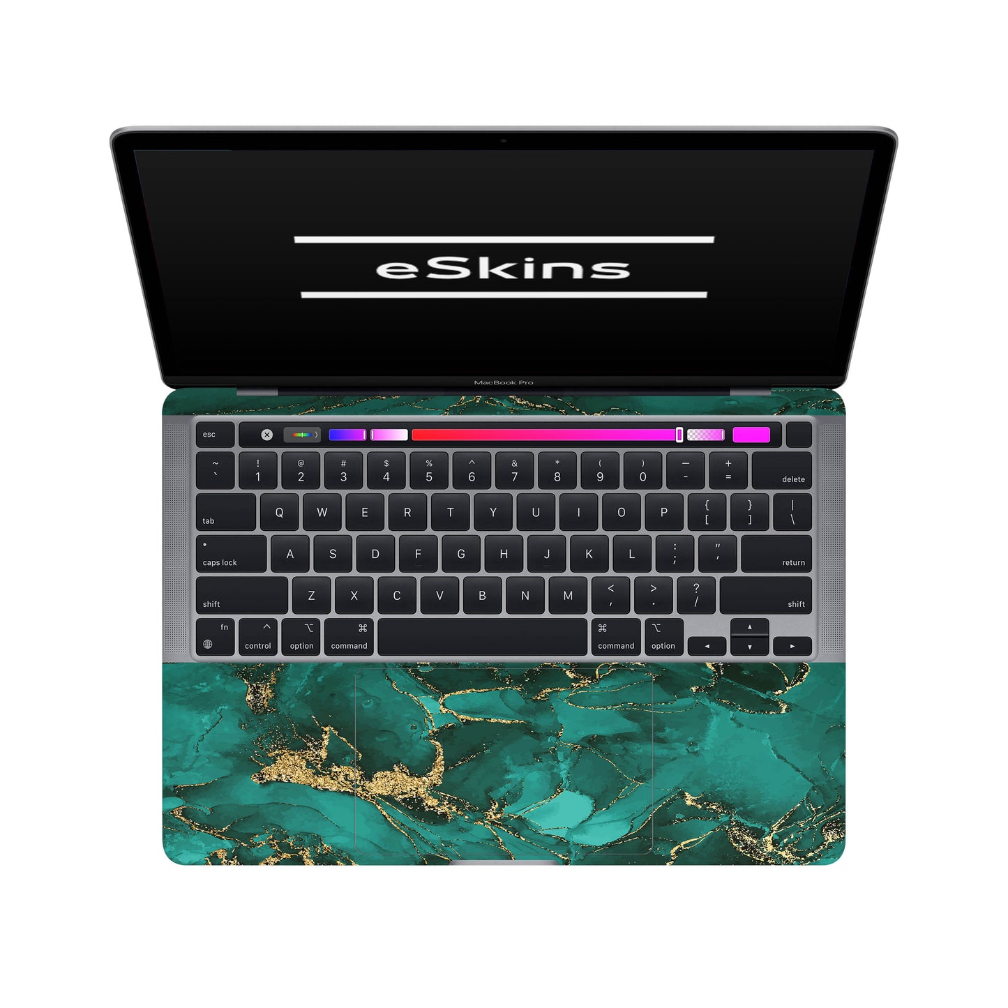 Folie de protectie MacBook Pro 13" TouchBar (2016-2019), eSkins Signature, Ethereal Green