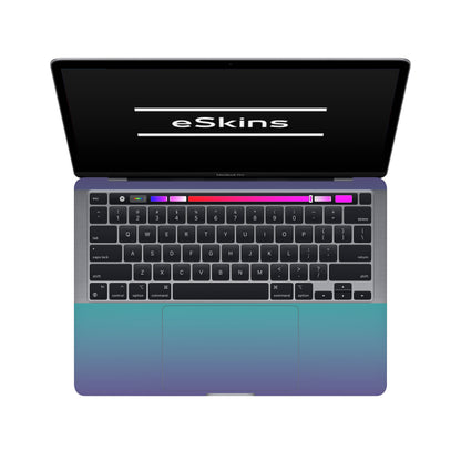 Folie de protectie MacBook Pro 13" TouchBar (2016-2019), eSkins Unique, Skin Cameleon Turcoaz-Lavanda