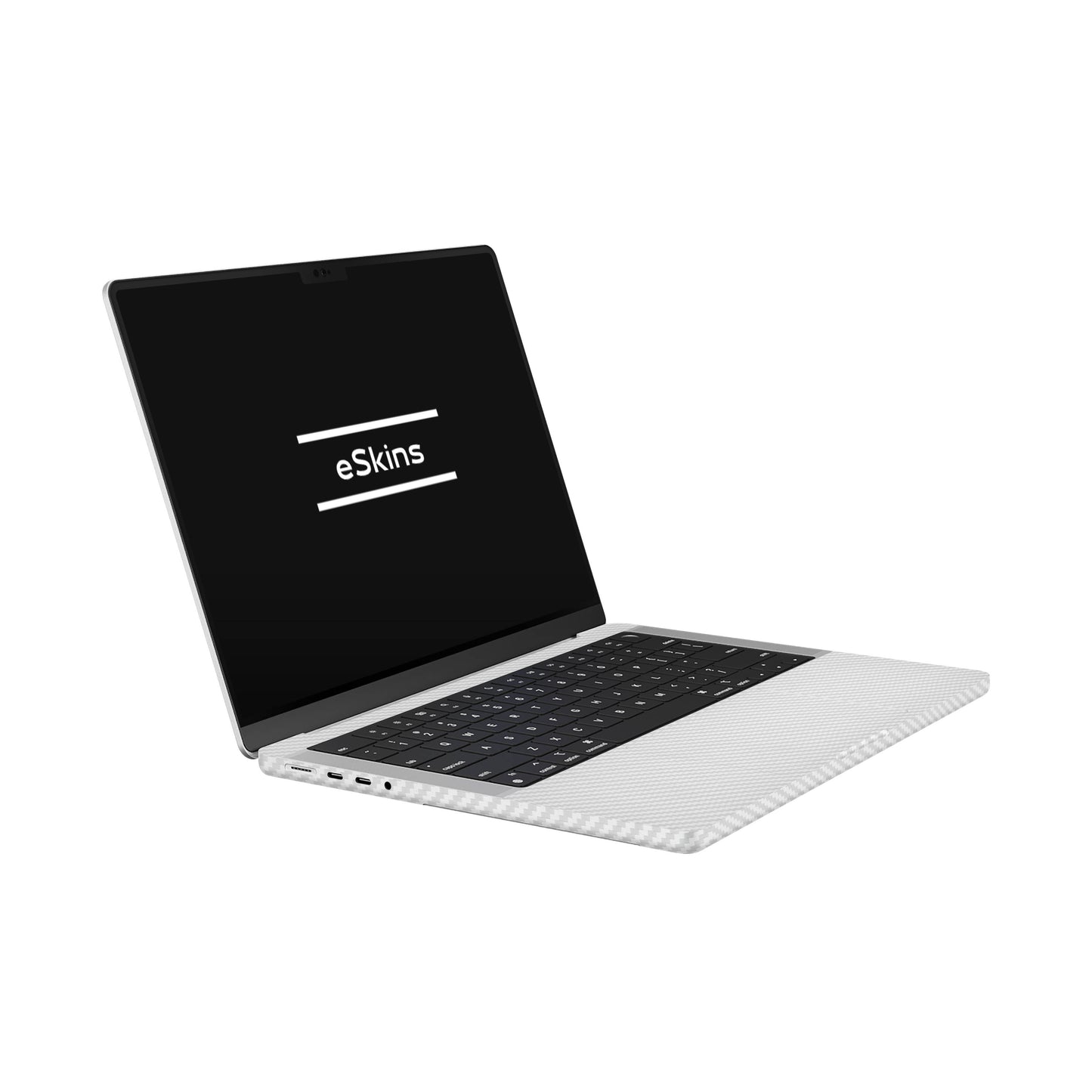 Folie de protectie MacBook Pro 14" M4 (2024), eSkins Elegans, Skin Carbon Alb