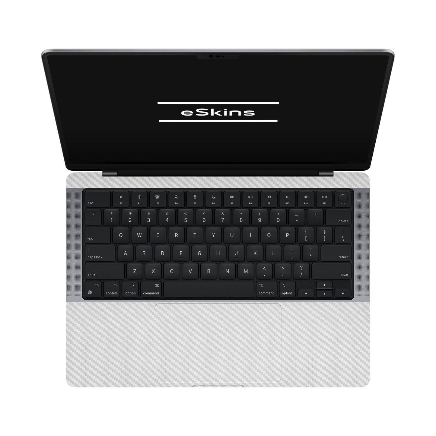 Folie de protectie MacBook Pro 14" M4 (2024), eSkins Elegans, Skin Carbon Alb