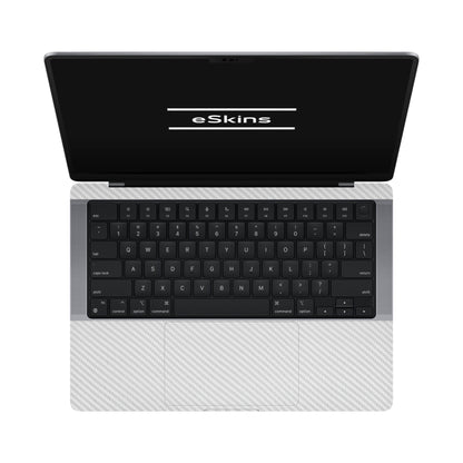 Folie de protectie MacBook Pro 14" M4 (2024), eSkins Elegans, Skin Carbon Alb