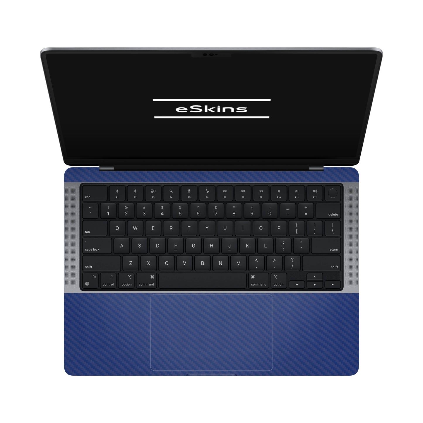 Folie de protectie MacBook Pro 14" M5 (2025), eSkins Elegans, Skin Carbon Albastru
