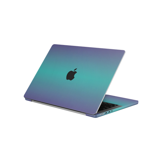 Folie de protectie MacBook Pro 14" M5 (2025), eSkins Unique, Skin Cameleon Turcoaz-Lavanda
