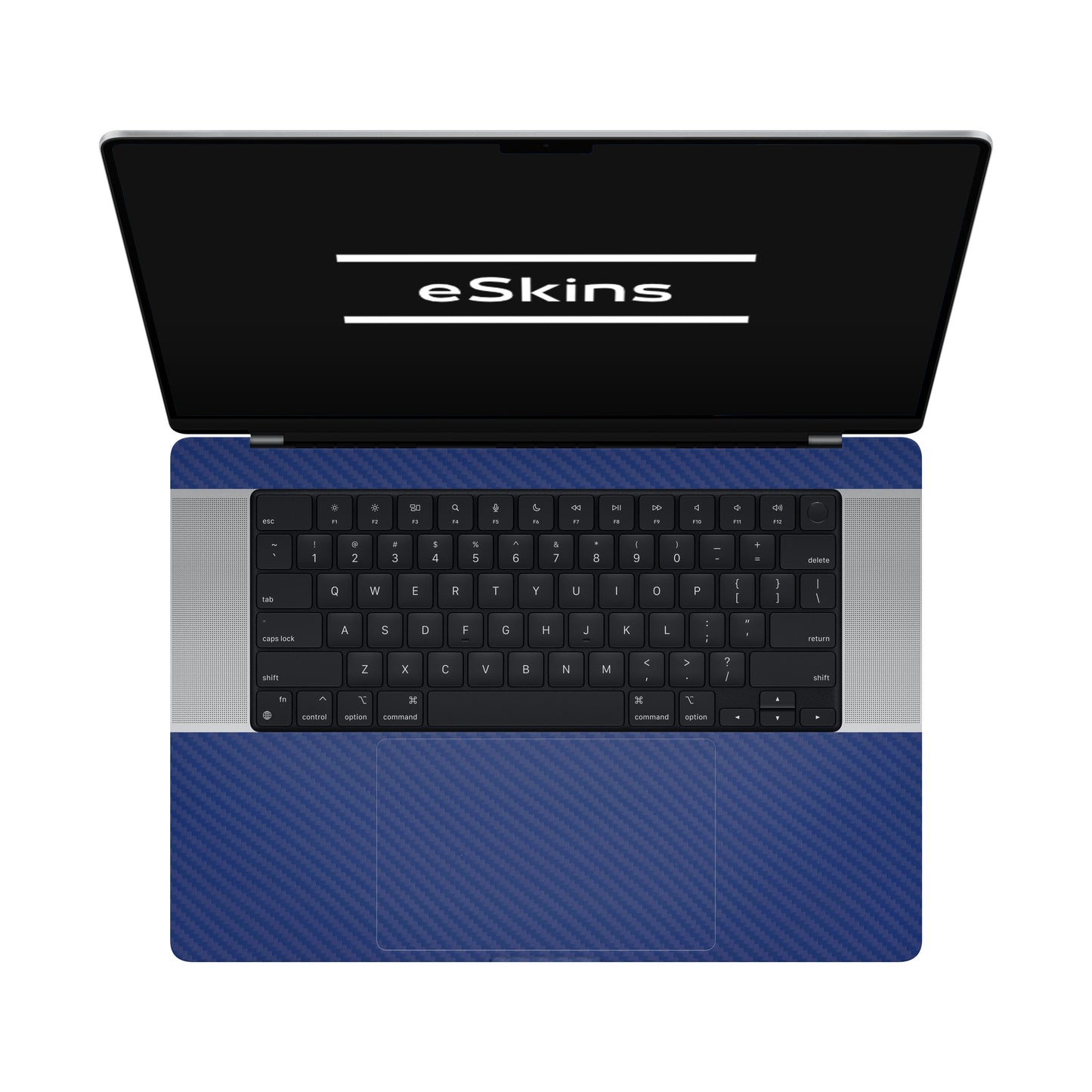 Folie de protectie MacBook Pro 16" M1 (2021), eSkins Elegans, Skin Carbon Albastru