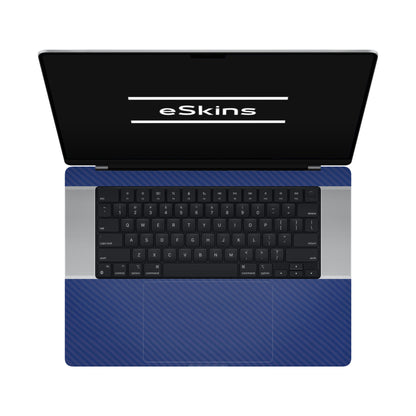 Folie de protectie MacBook Pro 16" M1 (2021), eSkins Elegans, Skin Carbon Albastru