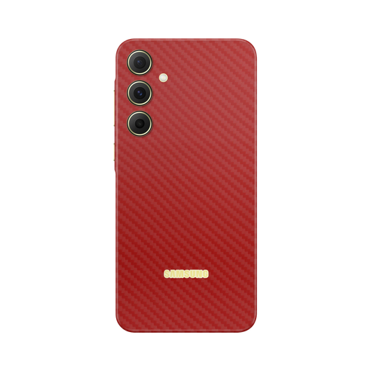 Folie de protectie pentru Samsung Galaxy A15, eSkins Elegans, Skin Carbon Rosu