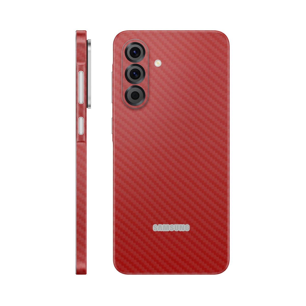 Folie de protectie pentru Samsung Galaxy A26, eSkins Elegans, Skin Carbon Rosu