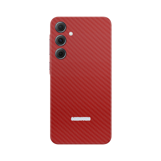 Folie de protectie pentru Samsung Galaxy A35, eSkins Elegans, Skin Carbon Rosu