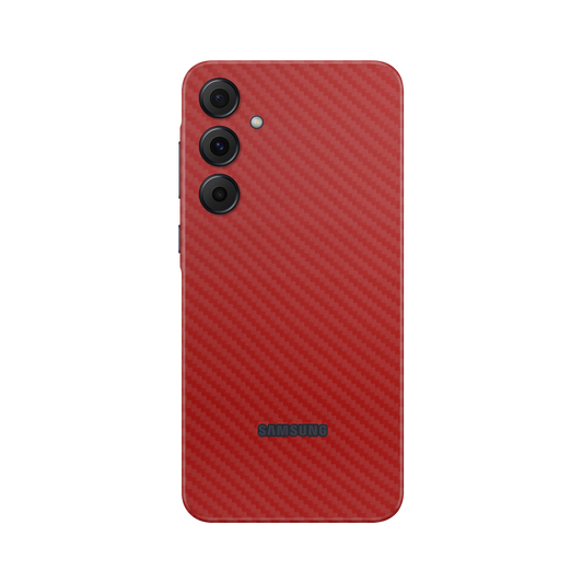 Folie de protectie pentru Samsung Galaxy A55, eSkins Elegans, Skin Carbon Rosu