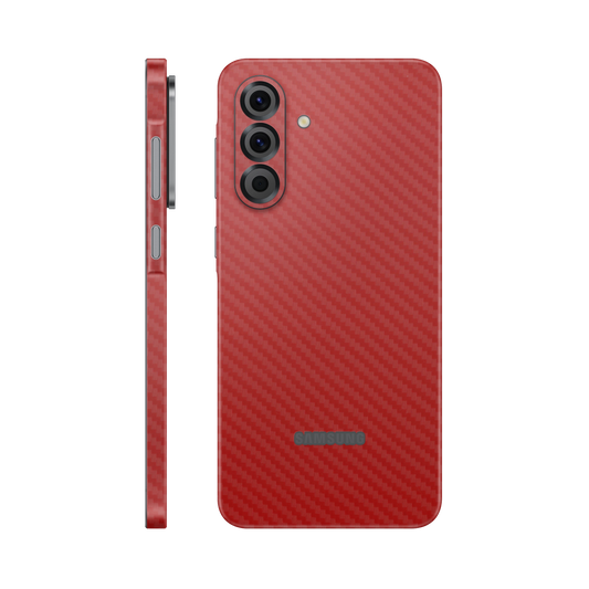 Folie de protectie pentru Samsung Galaxy A56, eSkins Elegans, Skin Carbon Rosu