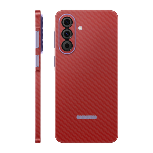 Folie de protectie pentru Samsung Galaxy A57, eSkins Elegans, Skin Carbon Rosu