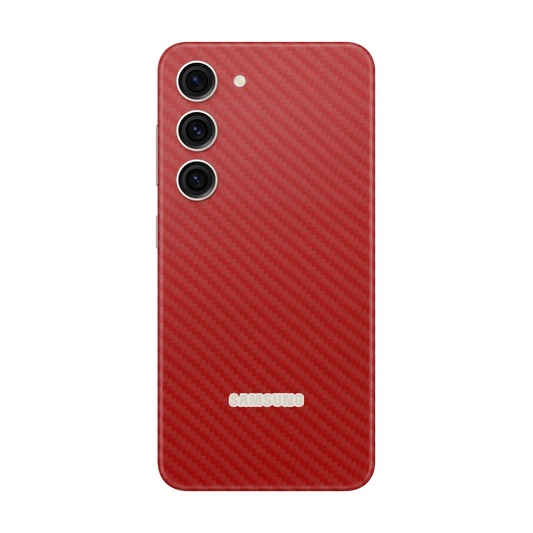 Folie de protectie pentru Samsung Galaxy S23 FE, eSkins Elegans, Skin Carbon Rosu