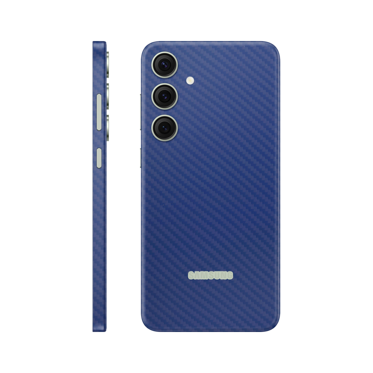 Folie de protectie pentru Samsung Galaxy S24, eSkins Elegans, Skin Carbon Albastru
