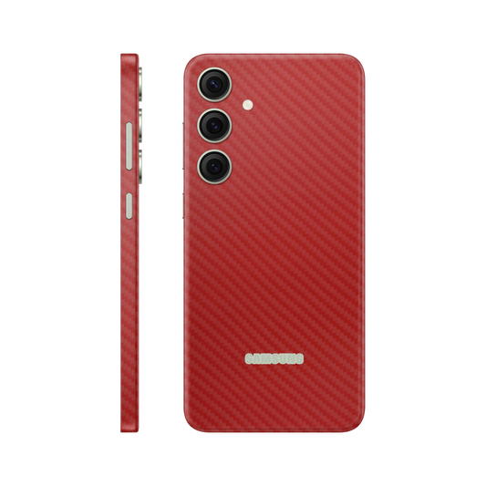 Folie de protectie pentru Samsung Galaxy S24, eSkins Elegans, Skin Carbon Rosu