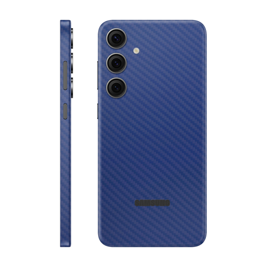 Folie de protectie pentru Samsung Galaxy S24 FE, eSkins Elegans, Skin Carbon Albastru