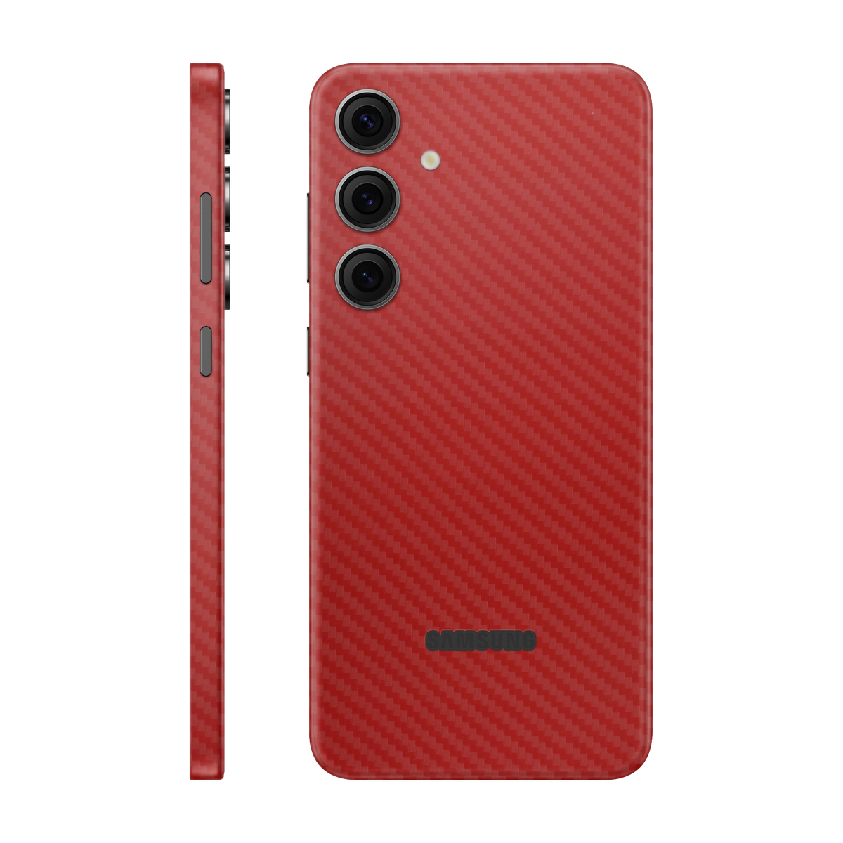 Folie de protectie pentru Samsung Galaxy S24 FE, eSkins Elegans, Skin Carbon Rosu