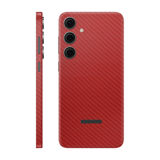 Folie de protectie pentru Samsung Galaxy S24 FE, eSkins Elegans, Skin Carbon Rosu