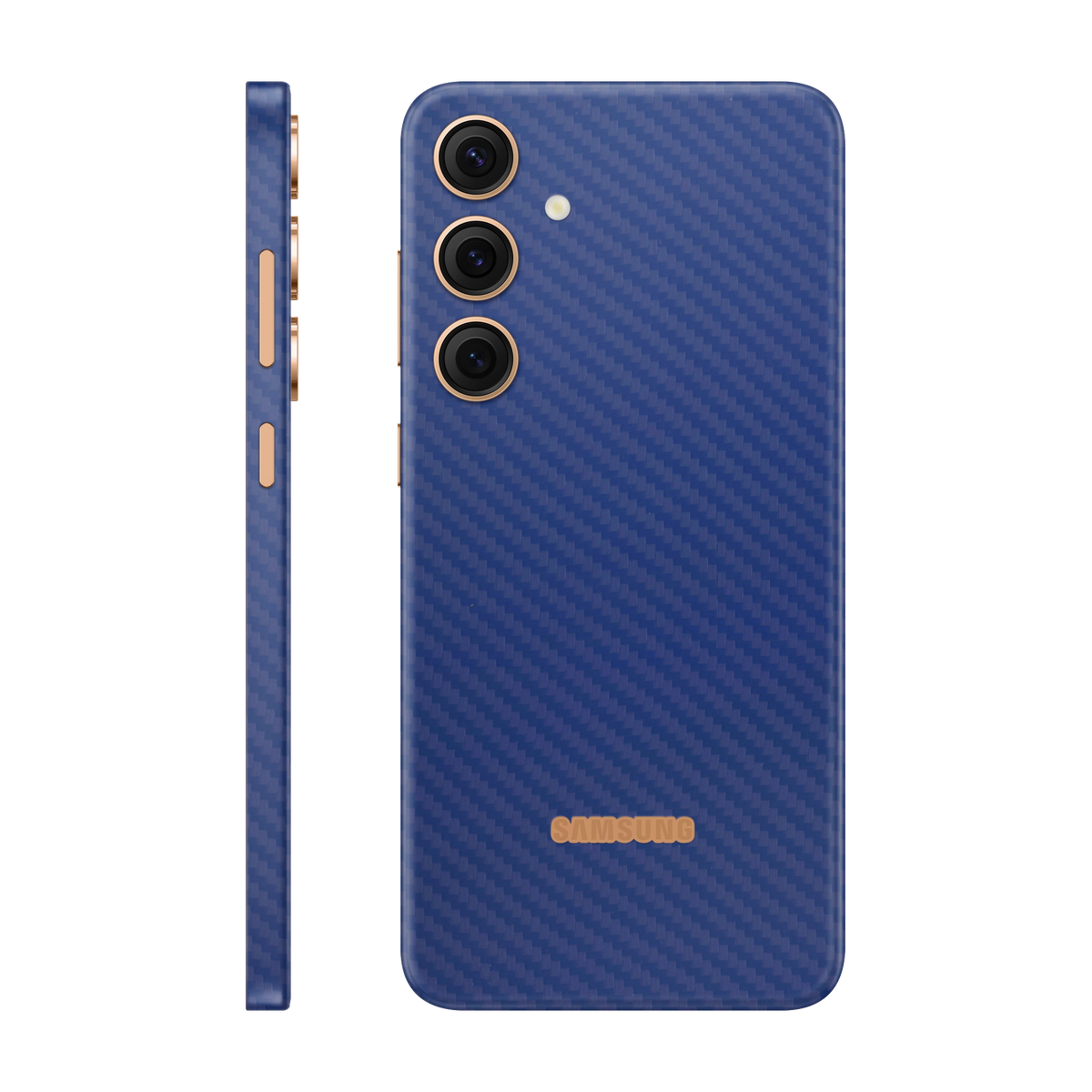 Folie de protectie pentru Samsung Galaxy S24 Plus, eSkins Elegans, Skin Carbon Albastru