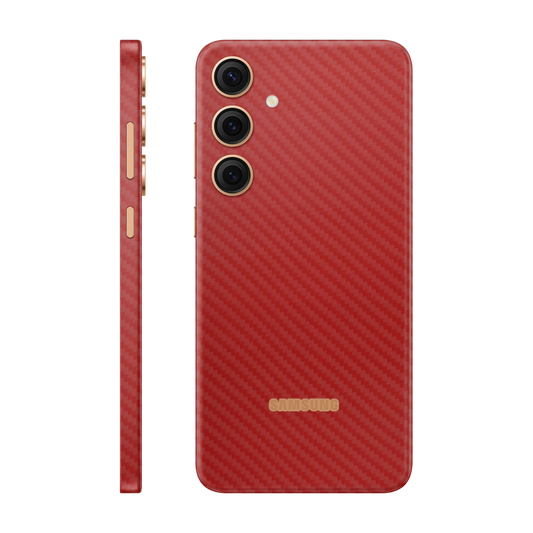 Folie de protectie pentru Samsung Galaxy S24 Plus, eSkins Elegans, Skin Carbon Rosu