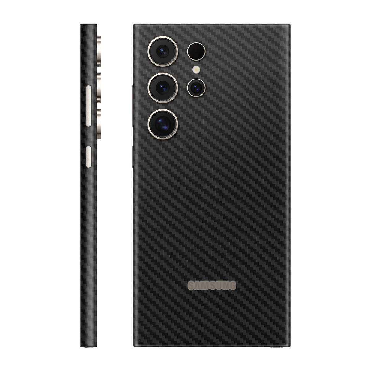 Folie de protectie pentru Samsung Galaxy S24 Ultra, eSkins Elegans, Skin Carbon Negru
