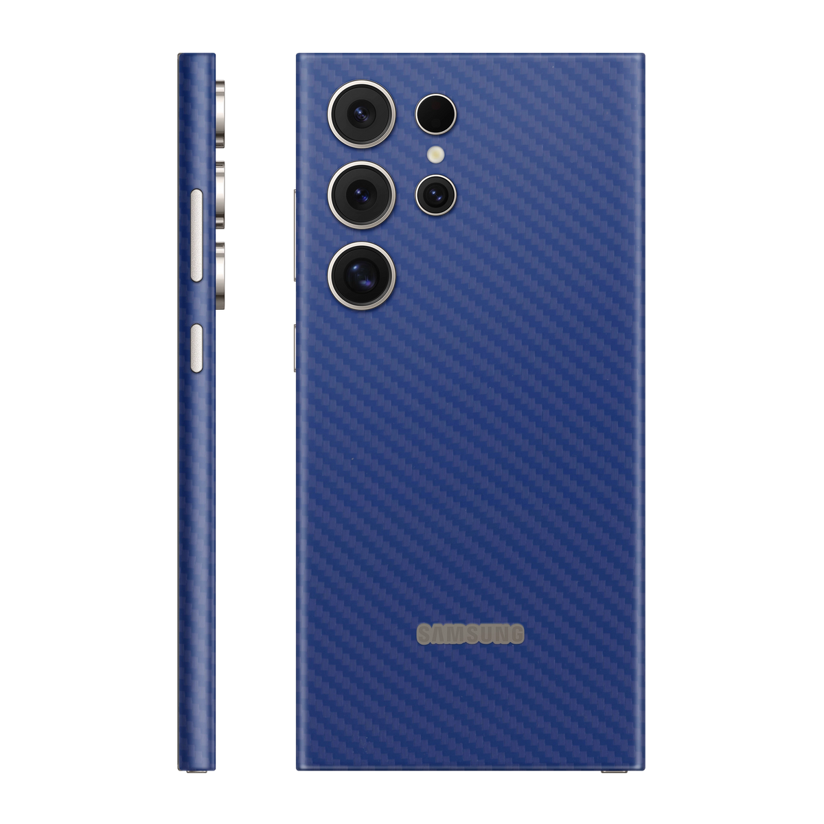 Folie de protectie pentru Samsung Galaxy S24 Ultra, eSkins Elegans, Skin Carbon Albastru