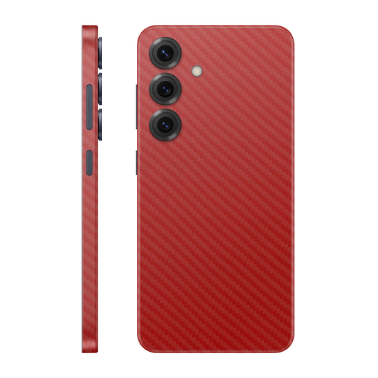 Folie de protectie Samsung Galaxy S25 FE, eSkins Elegans, Skin Carbon Rosu