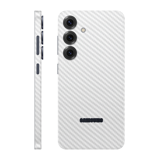 Folie de protectie pentru Samsung Galaxy S25 FE, eSkins Elegans, Skin Carbon Alb