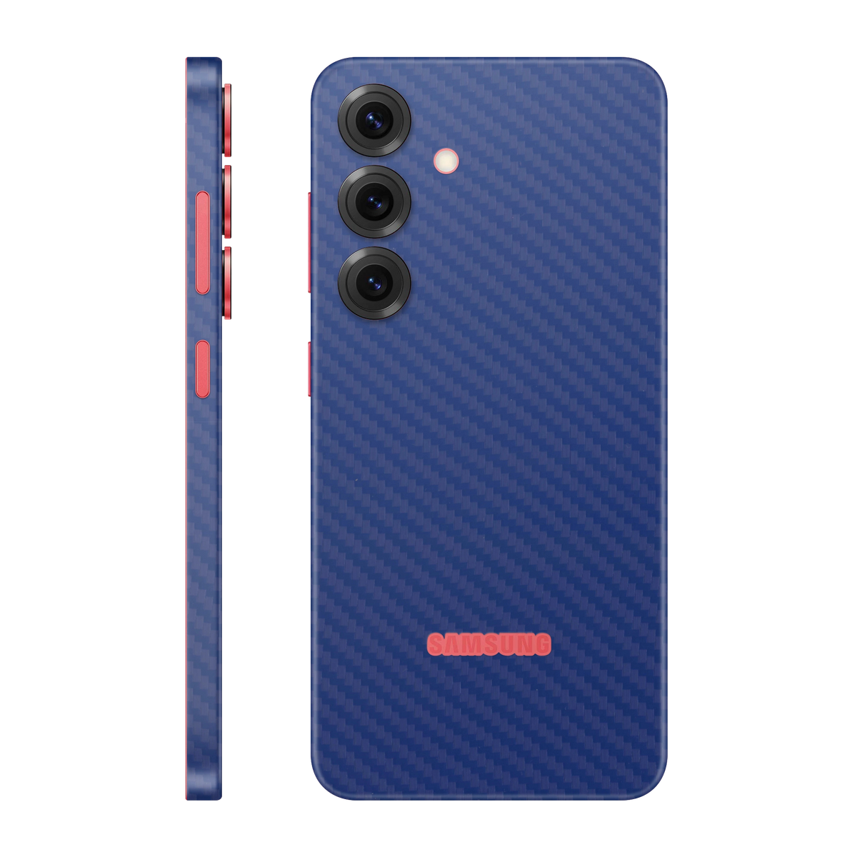 Folie de protectie pentru Samsung Galaxy S25 Plus, eSkins Elegans, Skin Carbon Albastru