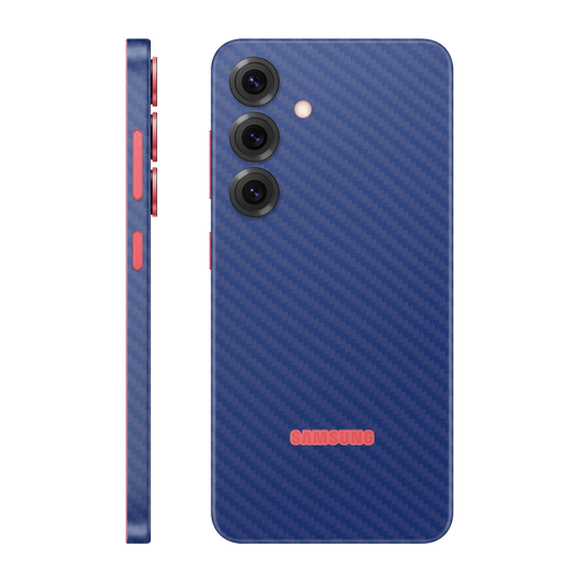 Folie de protectie pentru Samsung Galaxy S25 Plus, eSkins Elegans, Skin Carbon Albastru