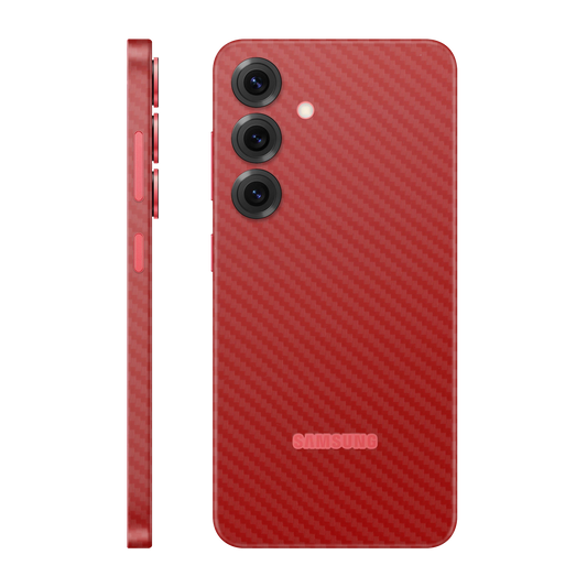Folie de protectie pentru Samsung Galaxy S25 Plus, eSkins Elegans, Skin Carbon Rosu