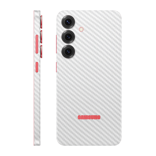 Folie de protectie pentru Samsung Galaxy S25 Plus, eSkins Elegans, Skin Carbon Alb